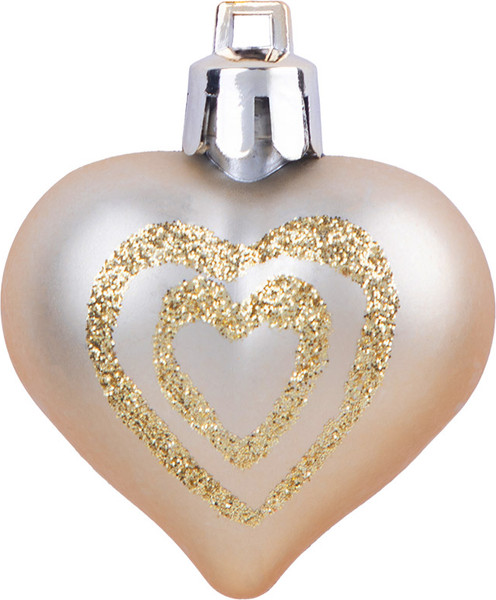 Набор елочных игрушек Волшебная страна Сердечки золотые / 110444