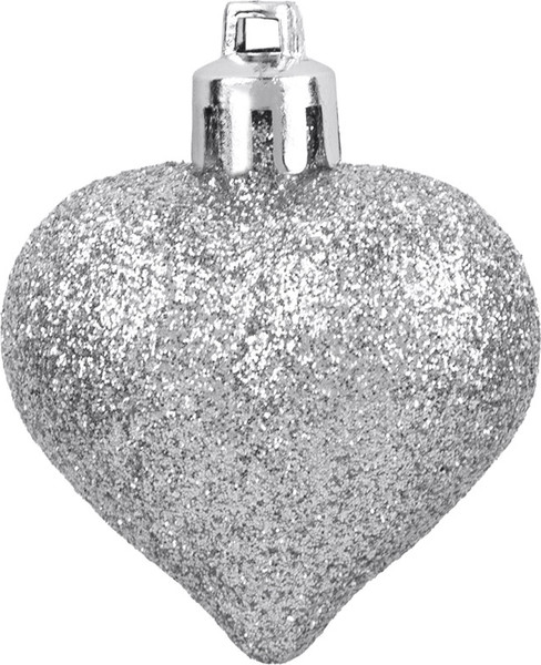 Набор елочных игрушек Волшебная страна Сердечки серебряные 110445