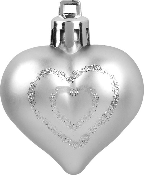 Набор елочных игрушек Волшебная страна Сердечки серебряные 110445