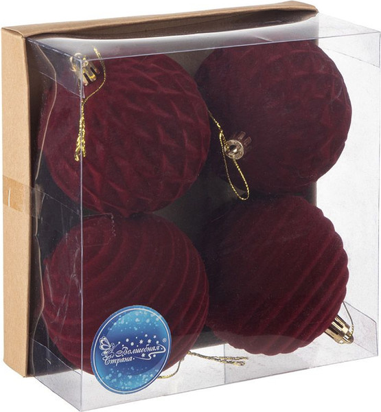 Набор шаров новогодних Волшебная страна Бордо 110476