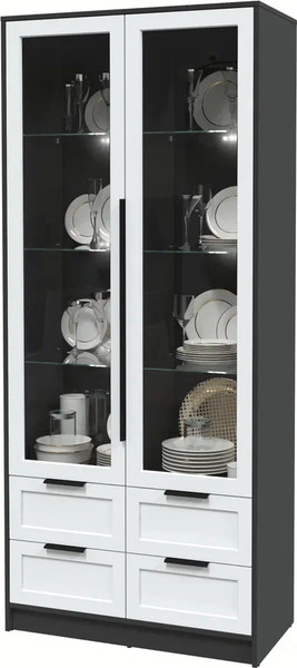 Шкаф с витриной Интерлиния Концепт Тренд КТ-ШВ2 с подсветкой