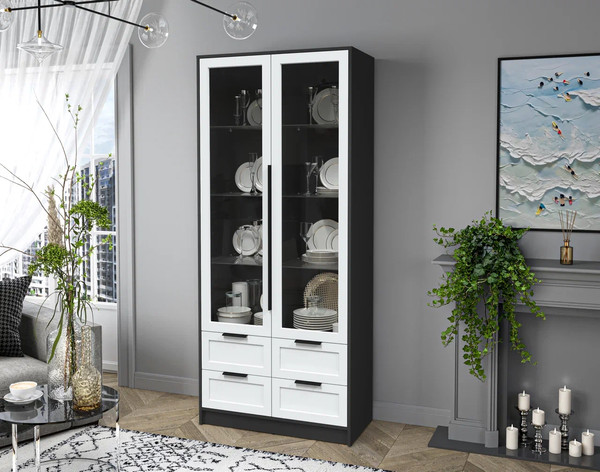 Шкаф с витриной Интерлиния Концепт Тренд КТ-ШВ2