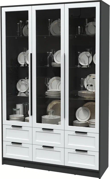 Шкаф с витриной Интерлиния Концепт Тренд КТ-ШВ3