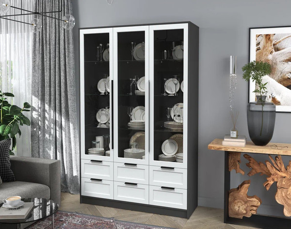 Шкаф с витриной Интерлиния Концепт Тренд КТ-ШВ3