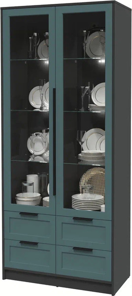 Шкаф с витриной Интерлиния Концепт Тренд КТ-ШВ2 с подсветкой