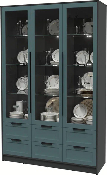 Шкаф с витриной Интерлиния Концепт Тренд КТ-ШВ3 с подсветкой