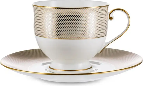 Чашка с блюдцем Narumi Золотой алмаз / NAR-51010-2423/51010-1217 - фото