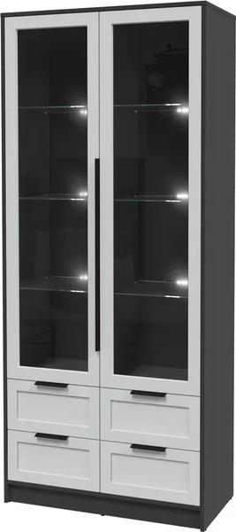 Шкаф с витриной Интерлиния Концепт Тренд КТ-ШВ2 с подсветкой - фото