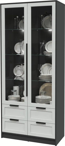 Шкаф с витриной Интерлиния Концепт Тренд КТ-ШВ2 с подсветкой