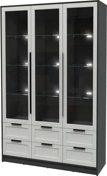 Шкаф с витриной Интерлиния Концепт Тренд КТ-ШВ3 с подсветкой - фото