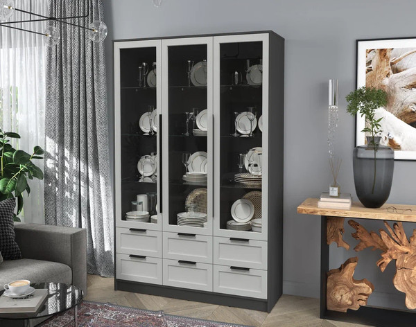 Шкаф с витриной Интерлиния Концепт Тренд КТ-ШВ3