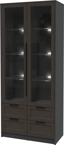 Шкаф с витриной Интерлиния Концепт Тренд КТ-ШВ2 с подсветкой - фото