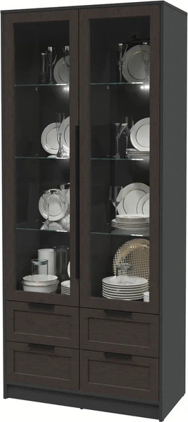 Шкаф с витриной Интерлиния Концепт Тренд КТ-ШВ2 с подсветкой