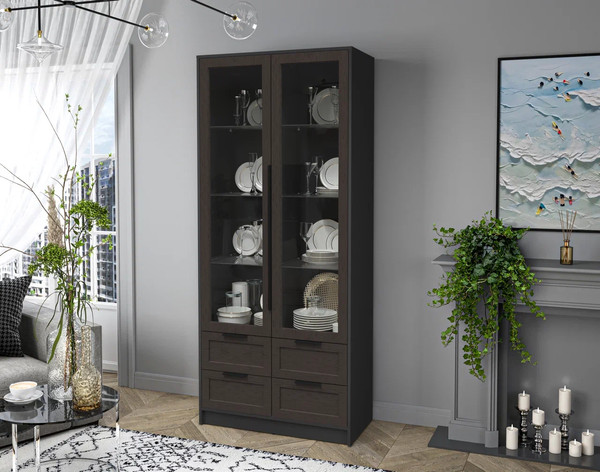 Шкаф с витриной Интерлиния Концепт Тренд КТ-ШВ2