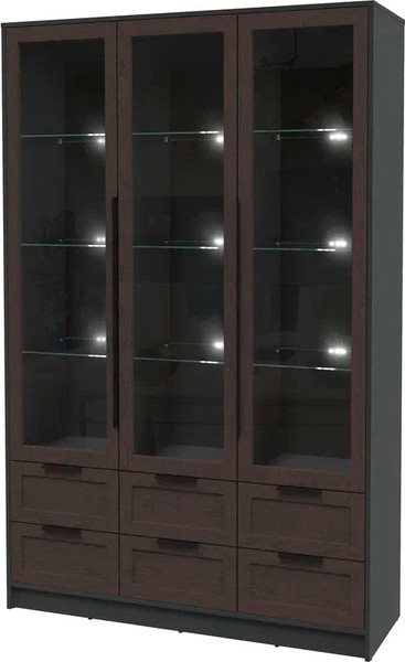 Шкаф с витриной Интерлиния Концепт Тренд КТ-ШВ3 с подсветкой - фото