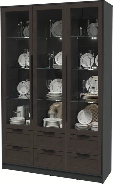 Шкаф с витриной Интерлиния Концепт Тренд КТ-ШВ3 с подсветкой