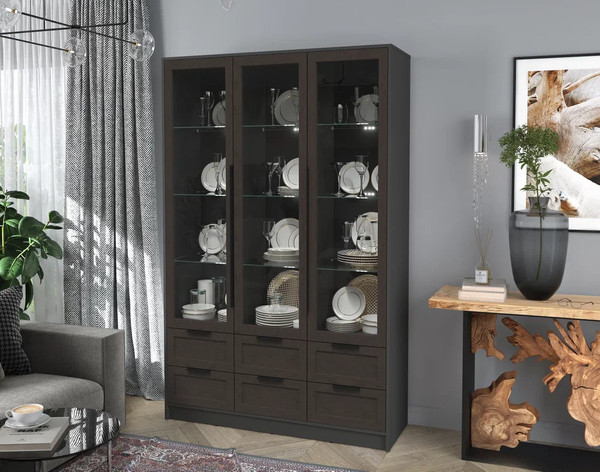 Шкаф с витриной Интерлиния Концепт Тренд КТ-ШВ3 с подсветкой