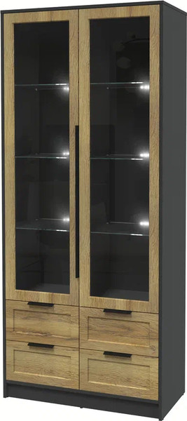 Шкаф с витриной Интерлиния Концепт Тренд КТ-ШВ2 с подсветкой - фото