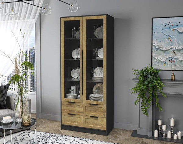 Шкаф с витриной Интерлиния Концепт Тренд КТ-ШВ2