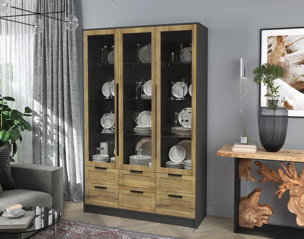 Шкаф с витриной Интерлиния Концепт Тренд КТ-ШВ3