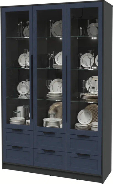 Шкаф с витриной Интерлиния Концепт Тренд КТ-ШВ3 с подсветкой