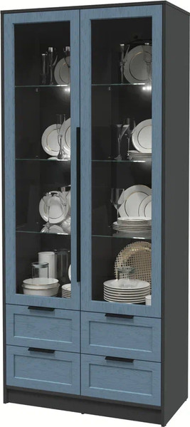 Шкаф с витриной Интерлиния Концепт Тренд КТ-ШВ2 с подсветкой