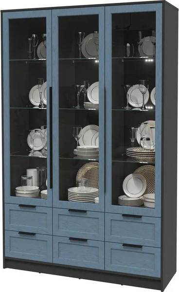 Шкаф с витриной Интерлиния Концепт Тренд КТ-ШВ3 с подсветкой