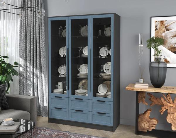 Шкаф с витриной Интерлиния Концепт Тренд КТ-ШВ3