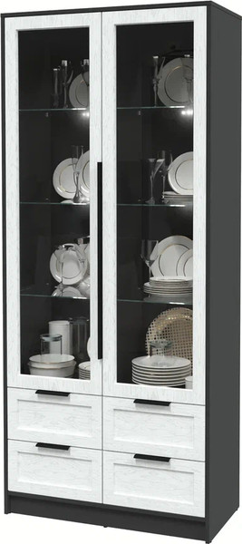 Шкаф с витриной Интерлиния Концепт Тренд КТ-ШВ2 с подсветкой