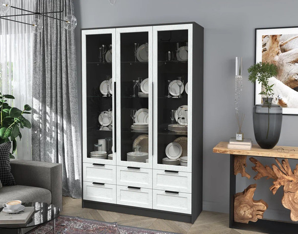 Шкаф с витриной Интерлиния Концепт Тренд КТ-ШВ3