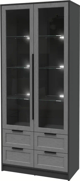 Шкаф с витриной Интерлиния Концепт Тренд КТ-ШВ2 с подсветкой - фото