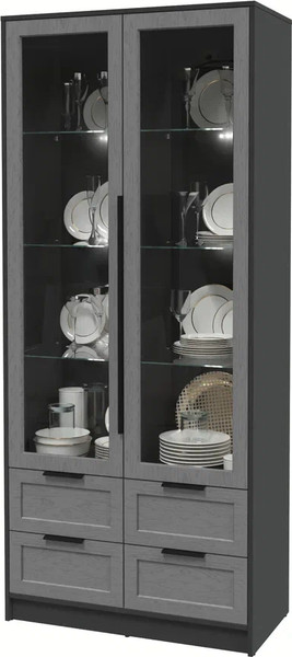 Шкаф с витриной Интерлиния Концепт Тренд КТ-ШВ2 с подсветкой