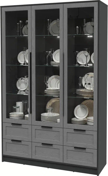 Шкаф с витриной Интерлиния Концепт Тренд КТ-ШВ3 с подсветкой