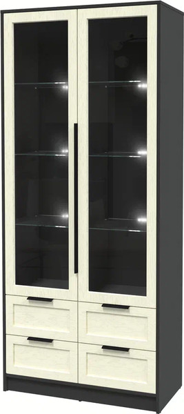 Шкаф с витриной Интерлиния Концепт Тренд КТ-ШВ2 с подсветкой - фото