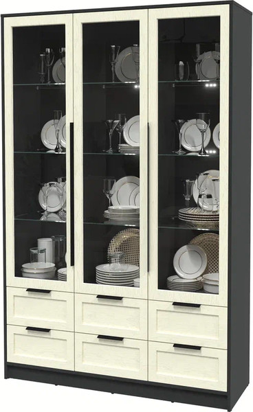 Шкаф с витриной Интерлиния Концепт Тренд КТ-ШВ3 с подсветкой