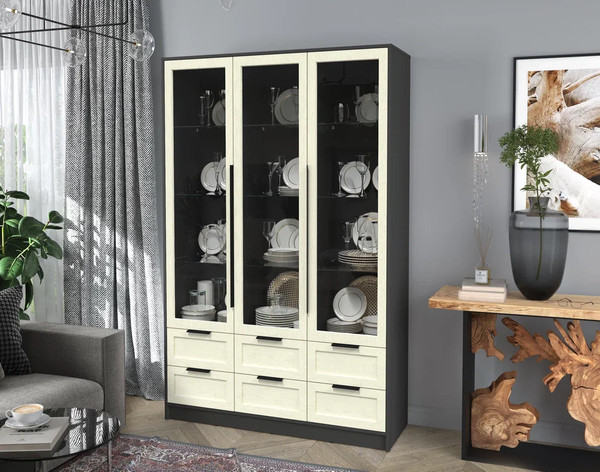 Шкаф с витриной Интерлиния Концепт Тренд КТ-ШВ3