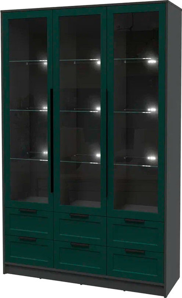 Шкаф с витриной Интерлиния Концепт Тренд КТ-ШВ3 с подсветкой - фото