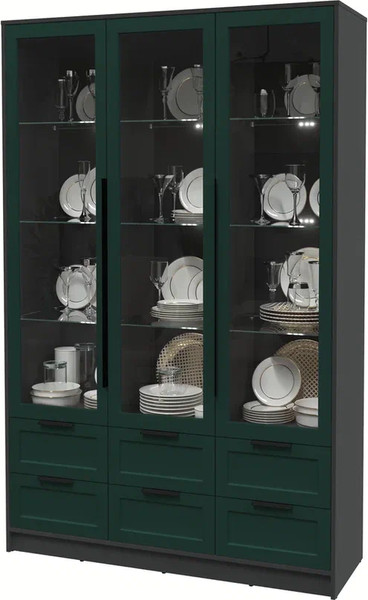 Шкаф с витриной Интерлиния Концепт Тренд КТ-ШВ3 с подсветкой