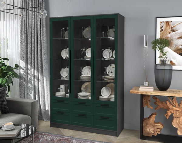 Шкаф с витриной Интерлиния Концепт Тренд КТ-ШВ3 с подсветкой