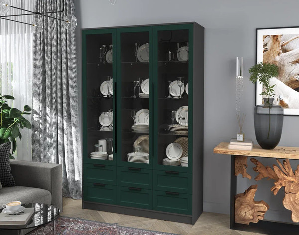 Шкаф с витриной Интерлиния Концепт Тренд КТ-ШВ3