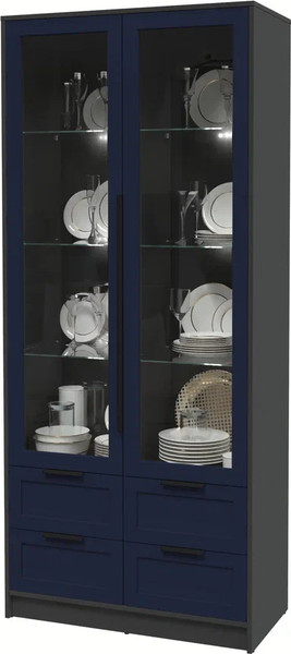 Шкаф с витриной Интерлиния Концепт Тренд КТ-ШВ2 с подсветкой