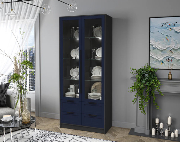 Шкаф с витриной Интерлиния Концепт Тренд КТ-ШВ2 с подсветкой