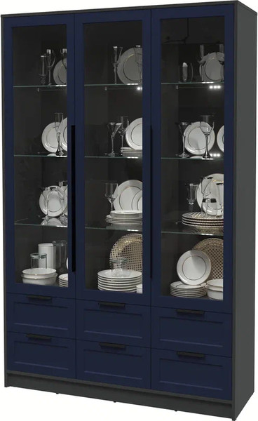 Шкаф с витриной Интерлиния Концепт Тренд КТ-ШВ3 с подсветкой