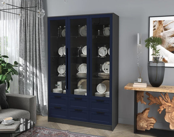 Шкаф с витриной Интерлиния Концепт Тренд КТ-ШВ3