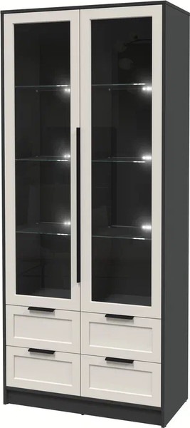 Шкаф с витриной Интерлиния Концепт Тренд КТ-ШВ2 с подсветкой - фото