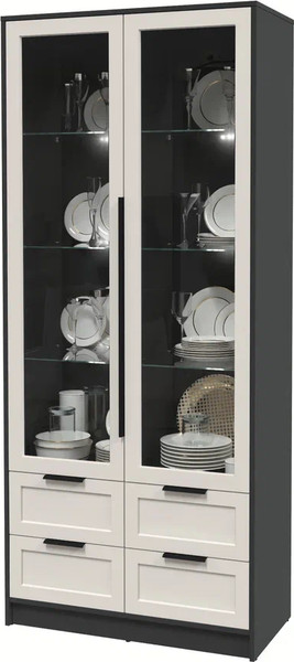 Шкаф с витриной Интерлиния Концепт Тренд КТ-ШВ2 с подсветкой