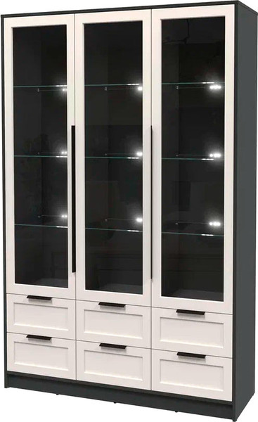 Шкаф с витриной Интерлиния Концепт Тренд КТ-ШВ3 с подсветкой - фото