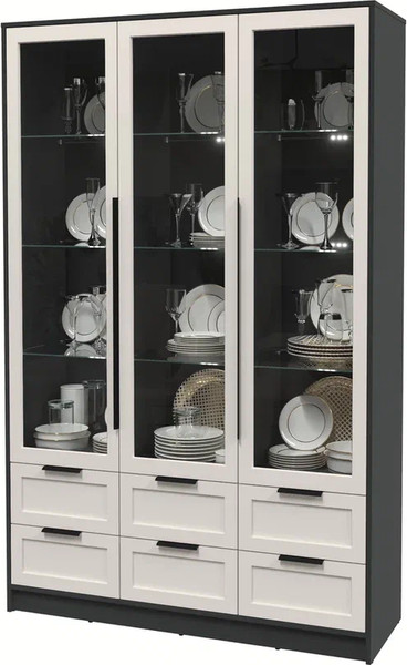 Шкаф с витриной Интерлиния Концепт Тренд КТ-ШВ3 с подсветкой