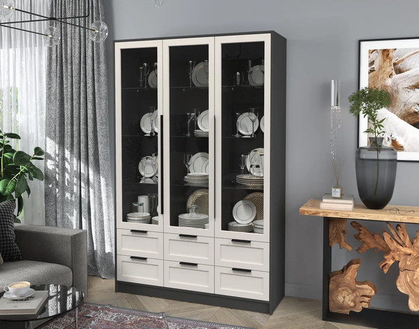 Шкаф с витриной Интерлиния Концепт Тренд КТ-ШВ3