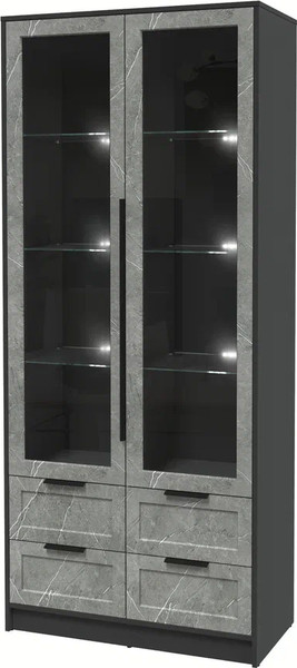 Шкаф с витриной Интерлиния Концепт Тренд КТ-ШВ2 с подсветкой - фото
